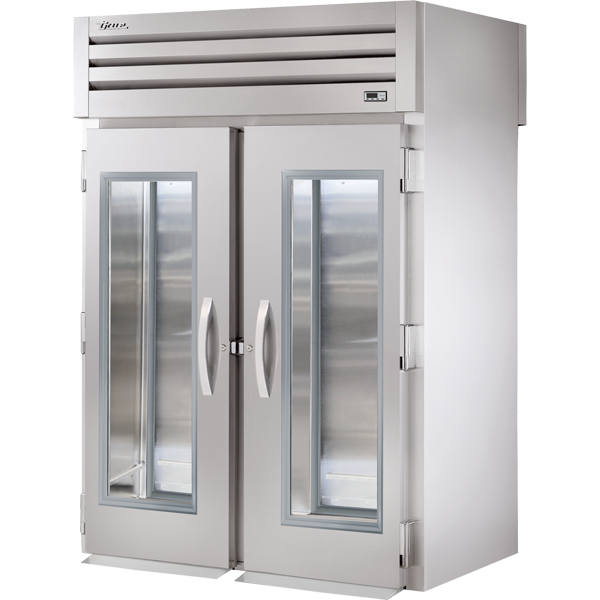 True STA2RRT-2G-2S Roll-Thru Glass Front/Solid Rear Swing Door Refrigerator