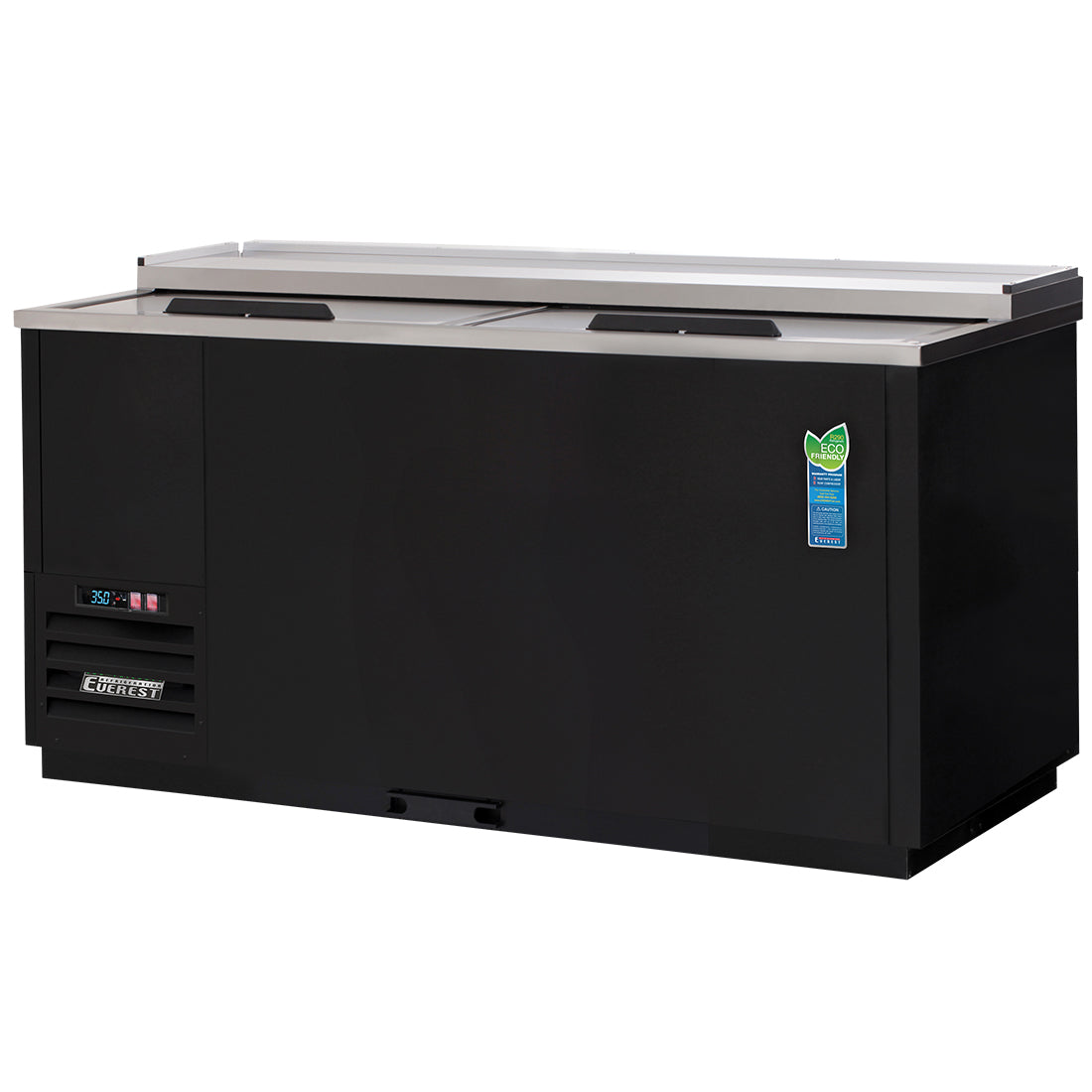 Everest Refrigeration EGC65 2 Lid Chiller, 65" - Black Exterior