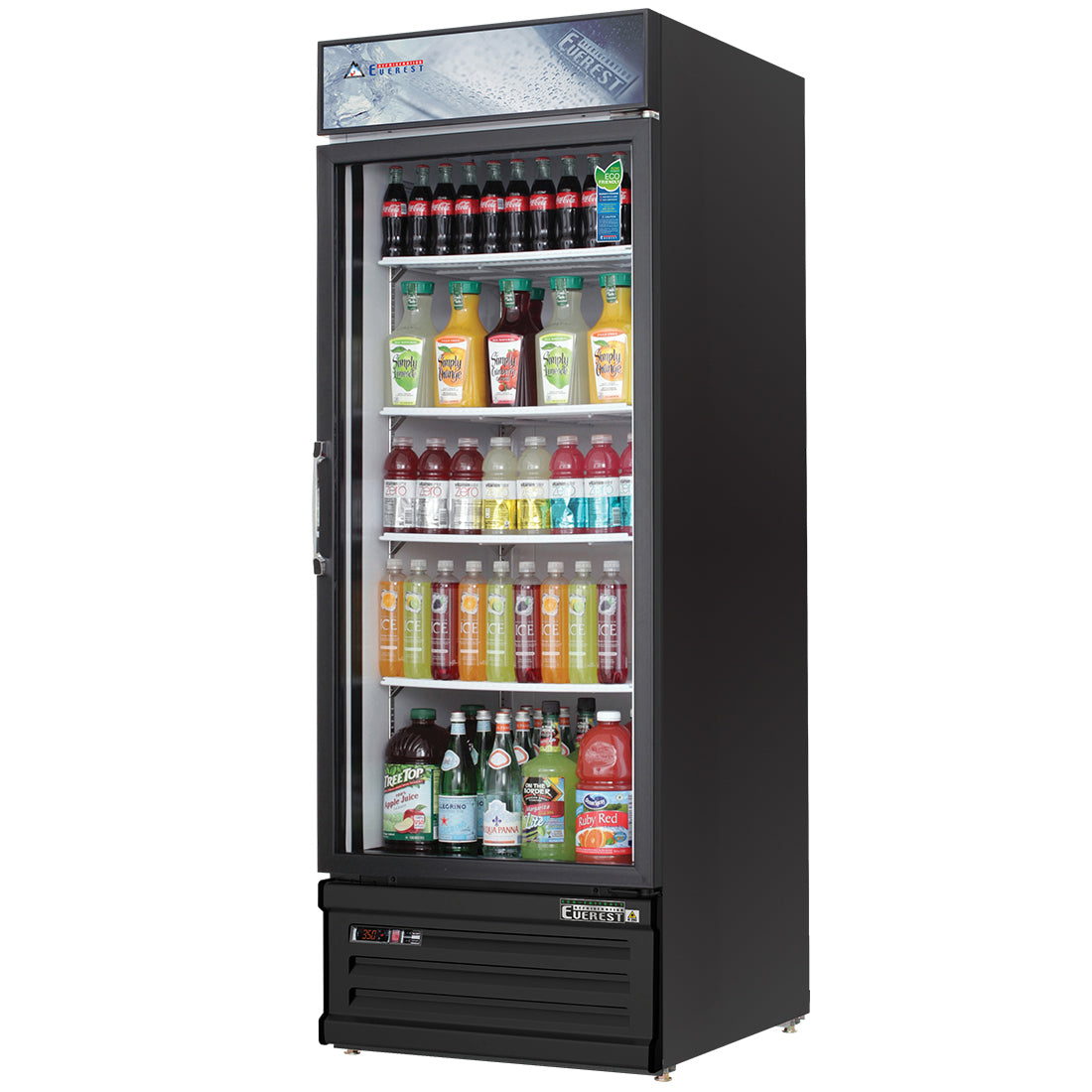 Everest Refrigeration EMGR24B 1 Door Refrigerator Merchandiser, 23 cu ft - Black Exterior