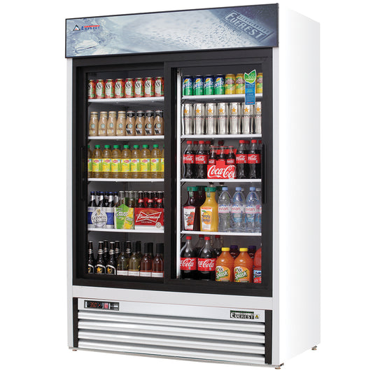 Everest Refrigeration EMGR48 2 Door Refrigerator Merchandiser (Sliding), 48 cu ft