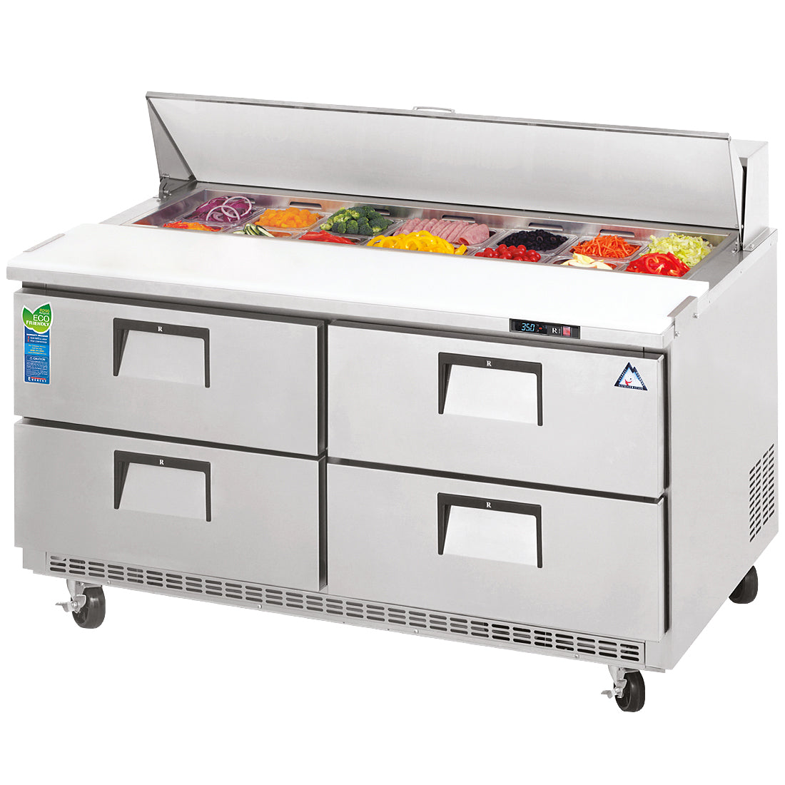 Everest Refrigeration EPBNR2-D4 2 Section 4 Drawer Sandwich Prep Table, 47 1/2"