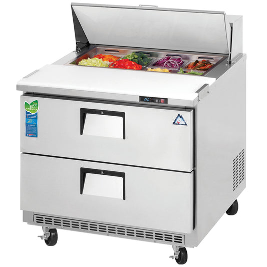 Everest Refrigeration EPBNSR2-D2 1 Section 2 Drawer Sandwich Prep Table, 35 1/2"