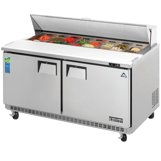 Everest Refrigeration EPBNWR2 2 Door Sandwich Prep Table, 59 1/2"