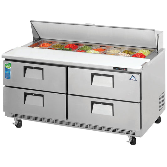 Everest Refrigeration EPBNWR2-D4 2 Section 4 Drawer Sandwich Prep Table, 59 1/2"