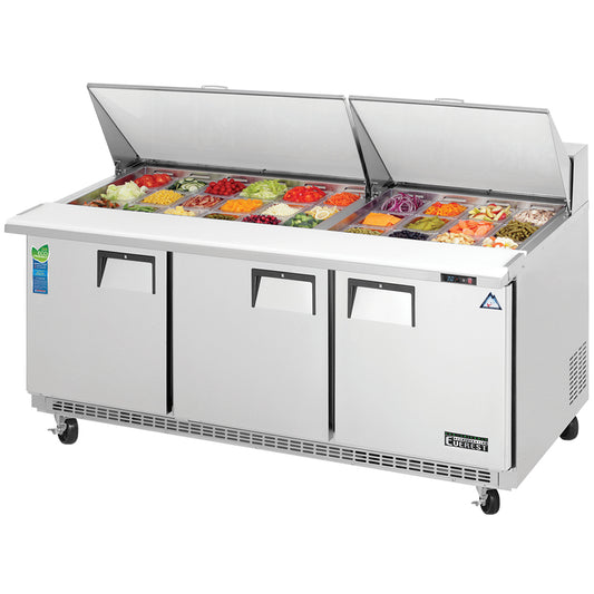 Everest Refrigeration EPBR3 2 Door Sandwich Prep Table, 71 1/2" (Mega Top)