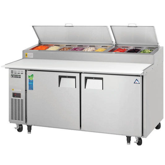 Everest Refrigeration EPPR2 2 Door Pizza Prep Table, 71 1/2"