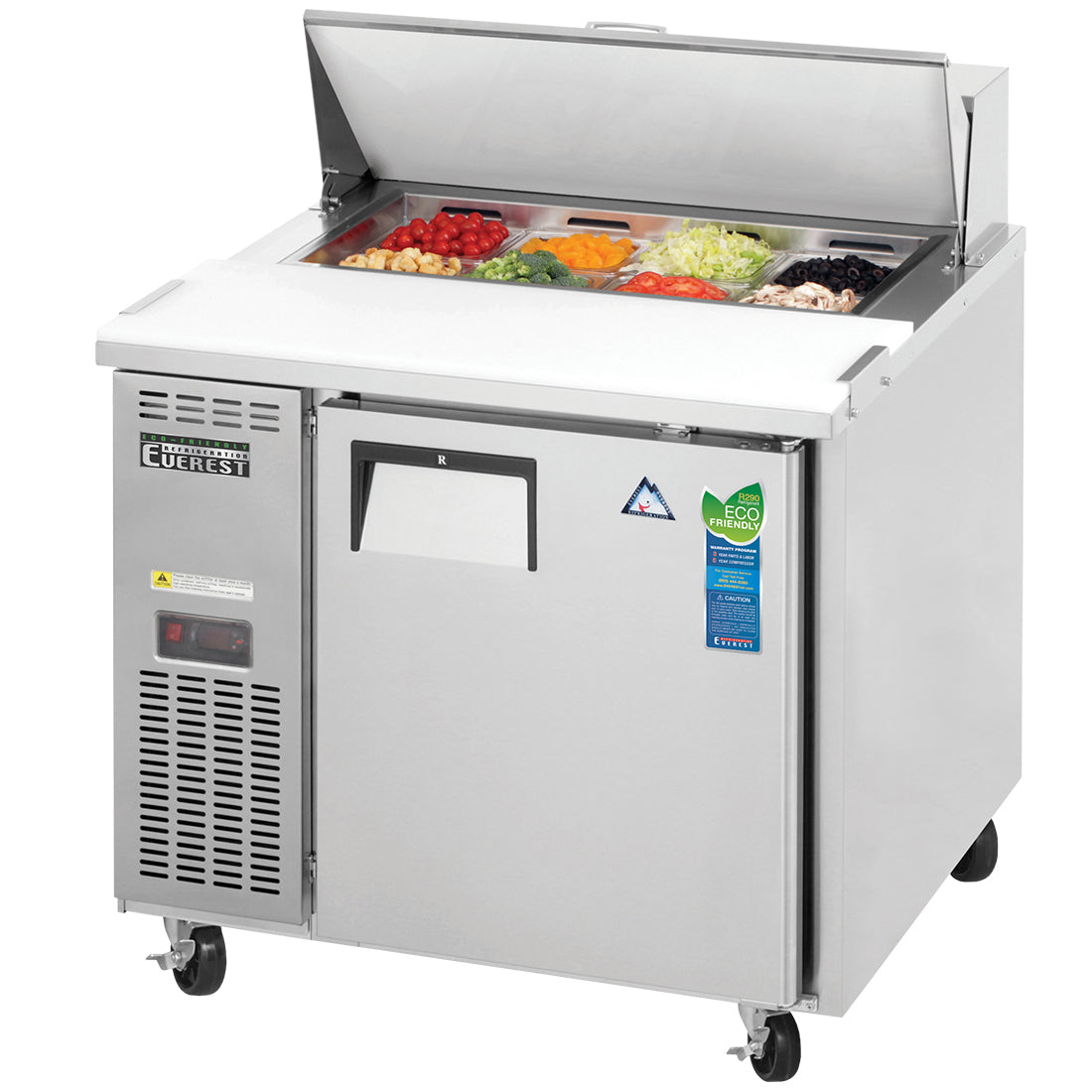 Everest Refrigeration EPR1 1 Door Sandwich Prep Table, 35 1/2"