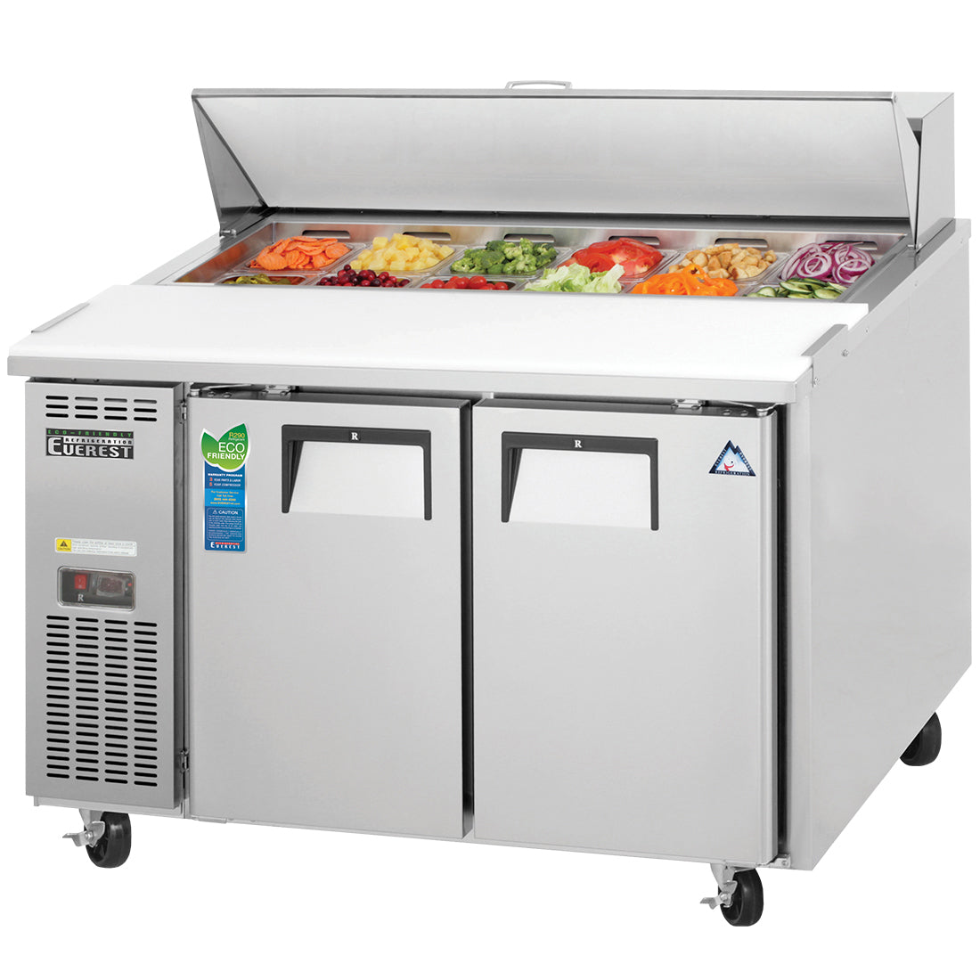 Everest Refrigeration EPR2 2 Door Sandwich Prep Table, 47 1/2"