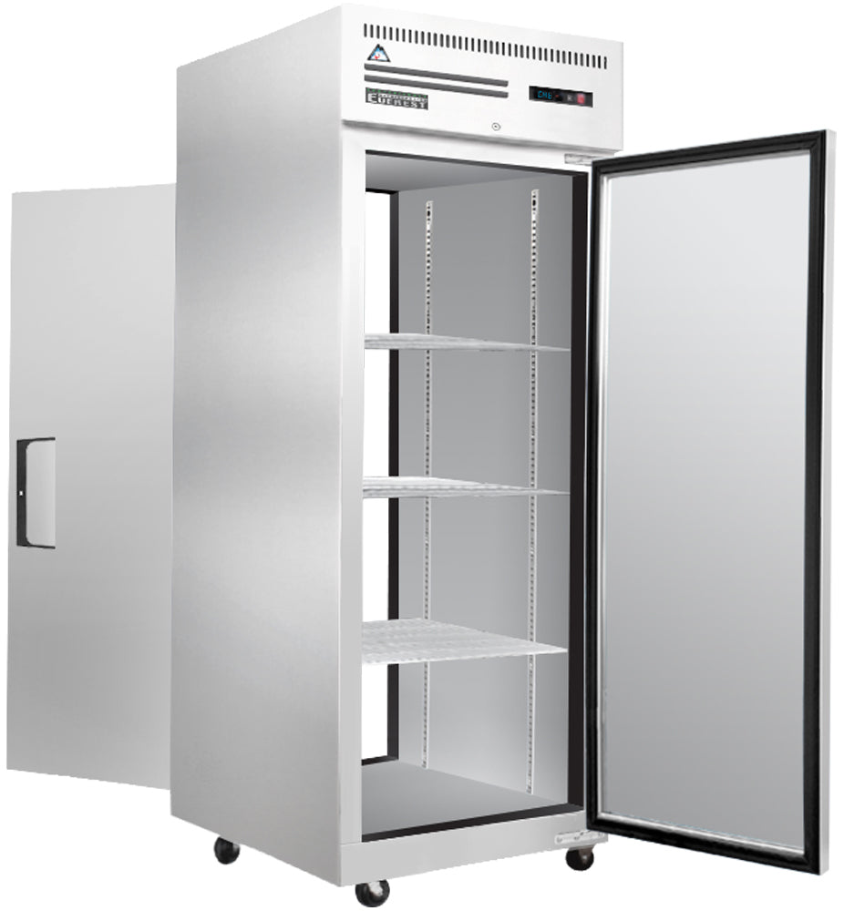 Everest Refrigeration ESPT-1S-1S 1 Section - 1 Front Solid Door & 1 Rear Solid Door Pass-Thru Refrigerator, 29 1/4"