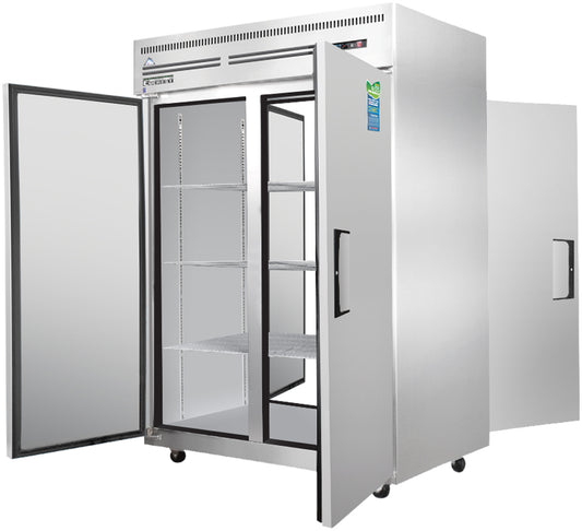 Everest Refrigeration ESPT-2S-2S 2 Section - 2 Front Solid Door & 2 Rear Solid Door Pass-Thru Refrigerator, 49 5/8"