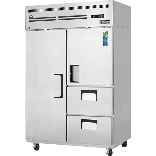 Everest Refrigeration ESR2D2 2 Section -1 Full Dr (LFT), 1 Half Dr (RT; Top) & 2 Drawer (RT; Bottom) Refrigerator, 49 3/4"