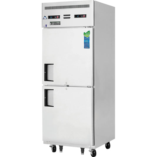 Everest Refrigeration ESRFH2 1 Section Half Door (1/2 Ref & 1/2 Fzr) Dual Temp, 29 1/4"