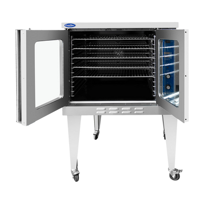 Atosa ATCO-513NB-1 Single Non-Bakery Depth Convection Oven with Total 46,000 B.T.U., Includes Leg Kit/Casters - Standard Depth