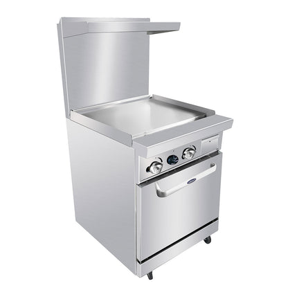 Atosa AGR-24G 24'' Wide Griddle with (1) 20'' Wide Oven 2 Oven Racks (Castors Included)