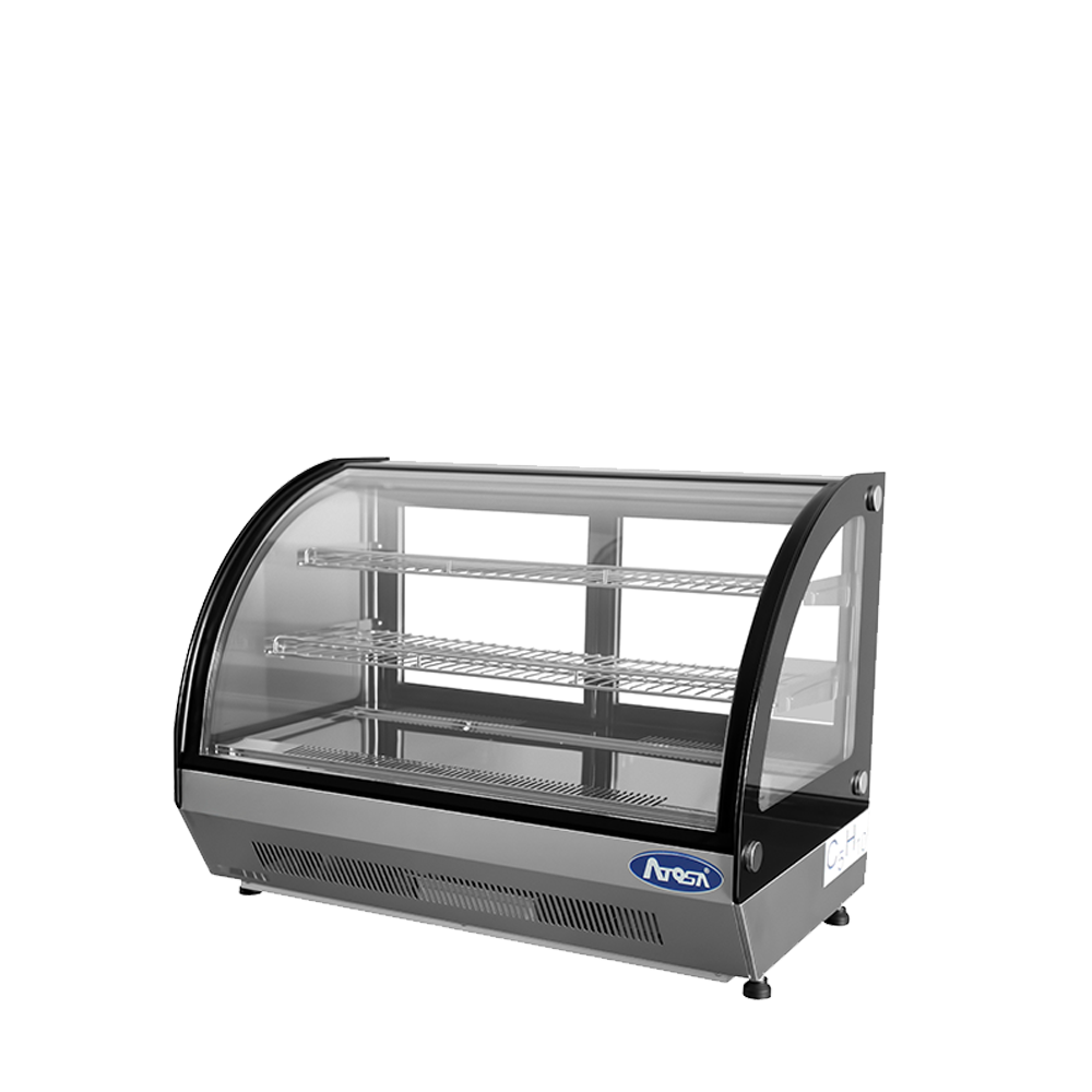 Atosa CRDC-46 Countertop Refrigerated Display Curved, 4.6 Cu Ft Dimension: 35-2/5 W *22-1/10 D * 26-2/5 H