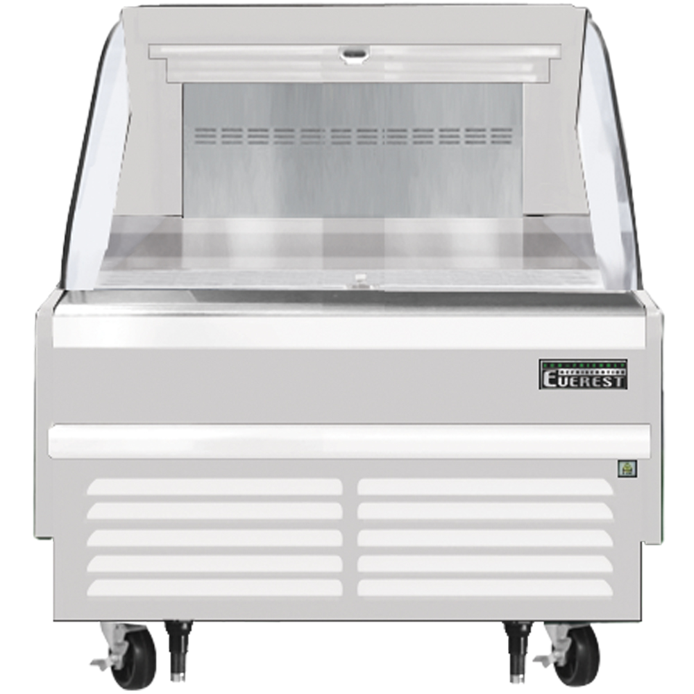 Everest Refrigeration EOMH-36-W-35-S Horizontal Open Air Merchandiser, 37 1/4" Length, 34 1/4" Depth, 41" Height - White Exterior