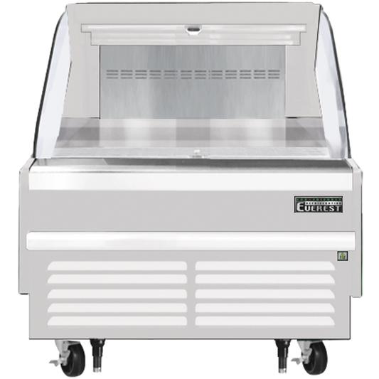 Everest Refrigeration EOMH-36-W-35-S Horizontal Open Air Merchandiser, 37 1/4" Length, 34 1/4" Depth, 41" Height - White Exterior