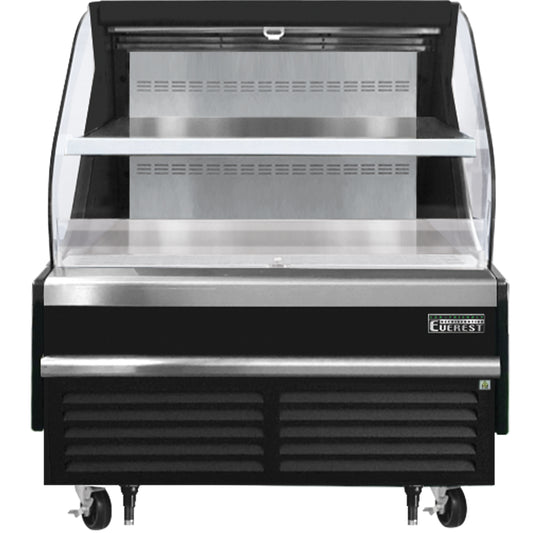 Everest Refrigeration EOMH-48-B-35-T Horizontal Open Air Merchandiser, 48" Length, 34 1/4" Depth, 46" Height - Black Exterior