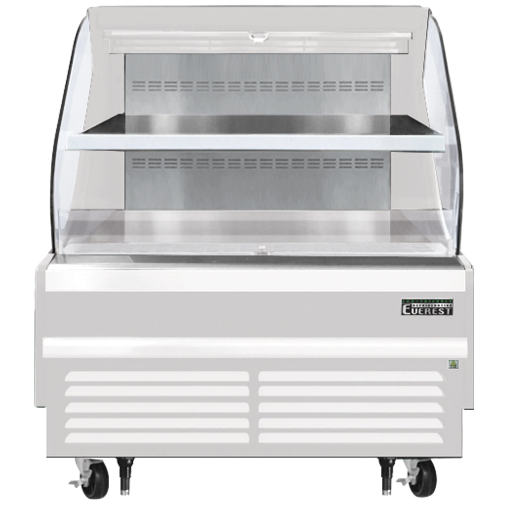 Everest Refrigeration EOMH-48-W-35-T Horizontal Open Air Merchandiser, 48" Length, 34 1/4" Depth, 46" Height - White Exterior