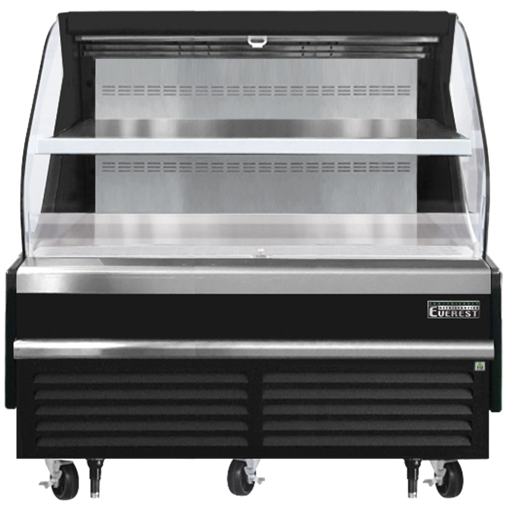 Everest Refrigeration EOMH-60-B-35-T Horizontal Open Air Merchandiser, 60" Length, 34 1/4" Depth, 46" Height - Black Exterior