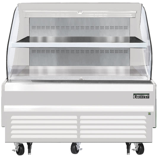 Everest Refrigeration EOMH-60-W-35-T Horizontal Open Air Merchandiser, 60" Length, 34 1/4" Depth, 46" Height - White Exterior