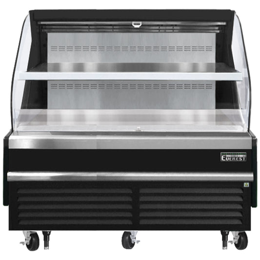 Everest Refrigeration EOMH-72-B-35-T Horizontal Open Air Merchandiser, 73 1/4" Length, 34 1/4" Depth, 46" Height - Black Exterior