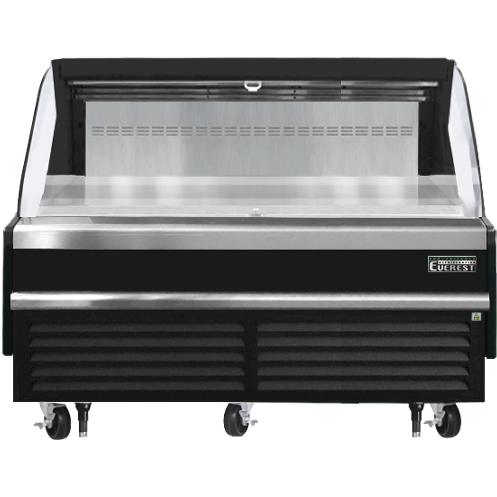 Everest Refrigeration EOMH-72-B-35-S Horizontal Open Air Merchandiser, 73 1/4" Length, 34 1/4" Depth, 41" Height - Black Exterior