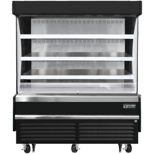 Everest Refrigeration EOMV-60-B-28-S Vertical Open Air Merchandiser, 60" Length, 28 3/8" Depth, 60 1/8" Height - Black Exterior