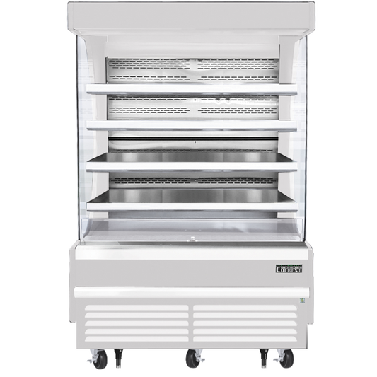 Everest Refrigeration EOMV-60-W-28-T Vertical Open Air Merchandiser, 60" Length, 28 3/8" Depth, 78" Height - White Exterior