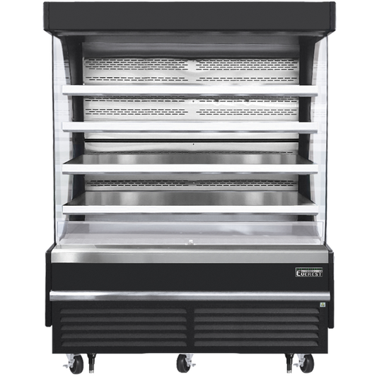 Everest Refrigeration EOMV-72-B-28-T Vertical Open Air Merchandiser, 73 1/4" Length, 28 3/8" Depth, 78" Height - Black Exterior