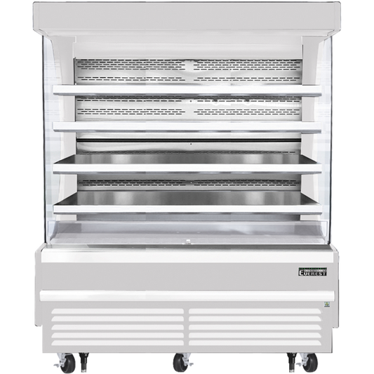 Everest Refrigeration EOMV-72-W-28-T Vertical Open Air Merchandiser, 73 1/4" Length, 28 3/8" Depth, 78" Height - White Exterior