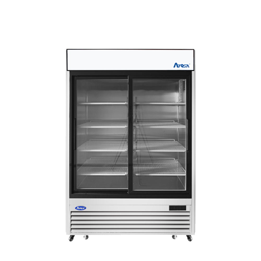 Atosa Mcf8723gr Bottom Mount (2) Glass Door Refrigerator 43.95 Cu ft - Black Cabinet