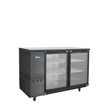 Atosa SBB59GGRAUS2 59" Back Bar Cooler w/ Glass Door Shallow Depth (Black Exterior) Dimension: 57-4/5 W * 24-1/2 D * 40-1/10 H