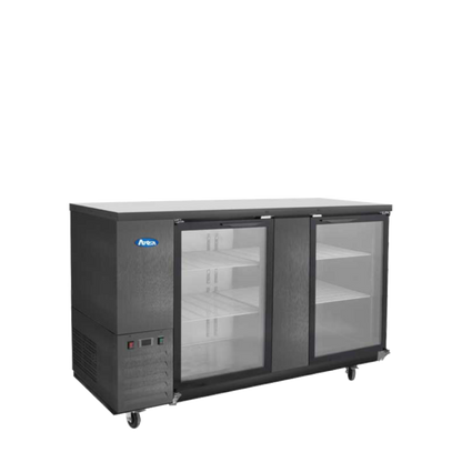 Atosa SBB69GGRAUS2 69" Back Bar Cooler w/ Glass Door Shallow Depth (Black Exterior) Dimension: 68 W * 24-1/2 D * 40-1/10 H