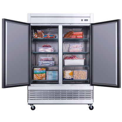 Dukers D55F 2-Door Commercial Freezer in Stainless Steel