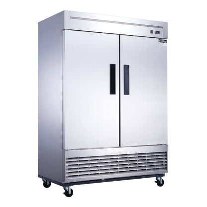 Dukers D55R 2-Door Commercial Refrigerator in Stainless Steel