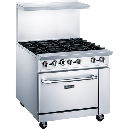 Dukers DCR36-6B 36″ Gas Range with Six (6) Open Burners