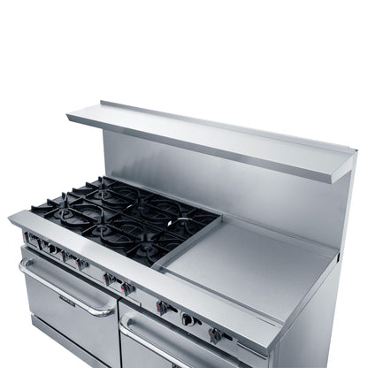 Dukers DCR60-6B24GM 60″ Gas Range with Six (6) Open Burners & 24″ Griddle