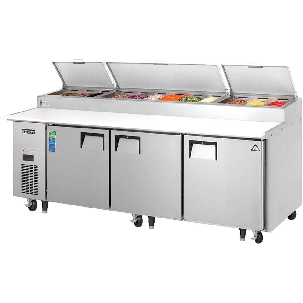 Everest Refrigeration EPPR3 3 Door Pizza Prep Table, 93"